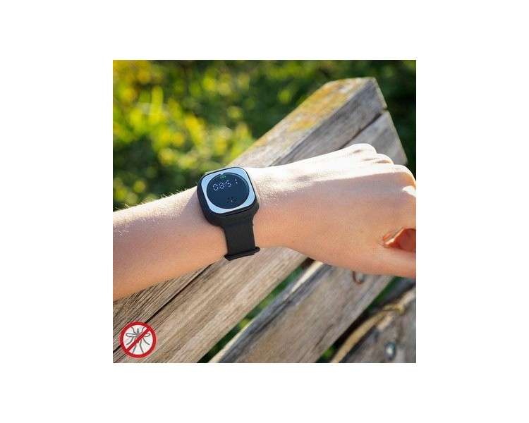 InnovaGoods Ultrasonic Mosquito Repellent Watch Bracelet Black Color