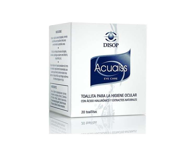 Acuaiss Eyelid Cleansing Wipes with Hyaluronic Acid, Aloe Vera, and Bisabolol