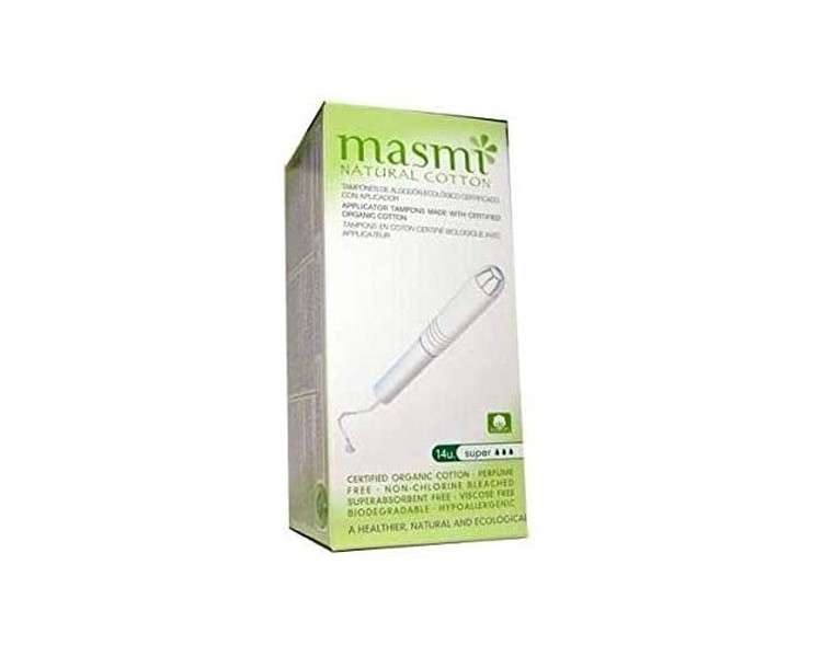 MASMI NATURAL COTTON Bio Tampons Super with Applicator 14 Pieces Super Plus