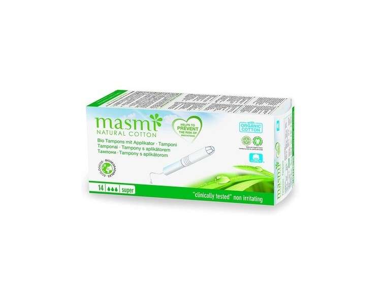 MASMI NATURAL COTTON Bio Tampons Super with Applicator