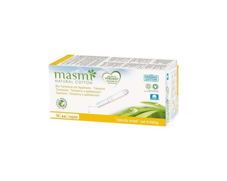 MASMI NATURAL COTTON Organic Tampons Classic + Applicator 16 Count