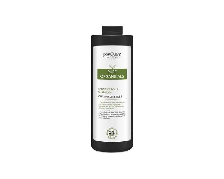 PostQuam Organicals Sensitive Scalp Soft Shampoo with Aloe Vera, Glycerine, and Coconut Water 1000ml