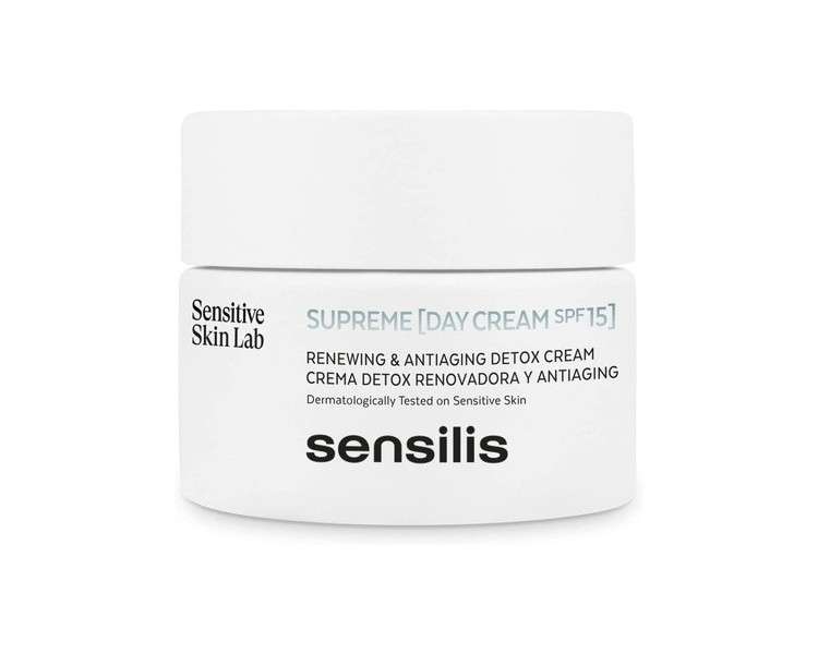 Sensilis Supreme Day Cream Detox Renovating Antioxidant Anti-Aging with Hyaluronic Acid and SPF15 50ml