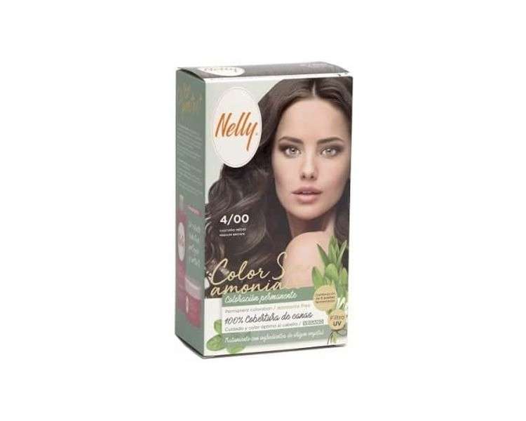 NELLY Ammonia-Free Hair Color 4/00 Medium Box