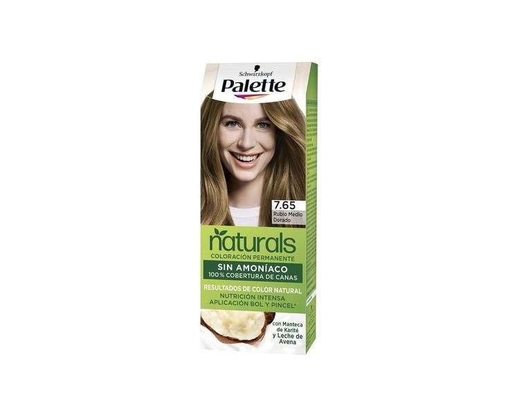 Palette Natural Hair Dye 7.65 Medium Golden Blonde