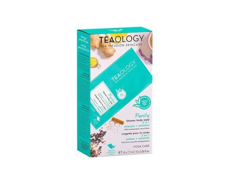 Teaology Purity Shower Body Wipe 10 Pack Yoga Care Vegan Natural Cosmetics