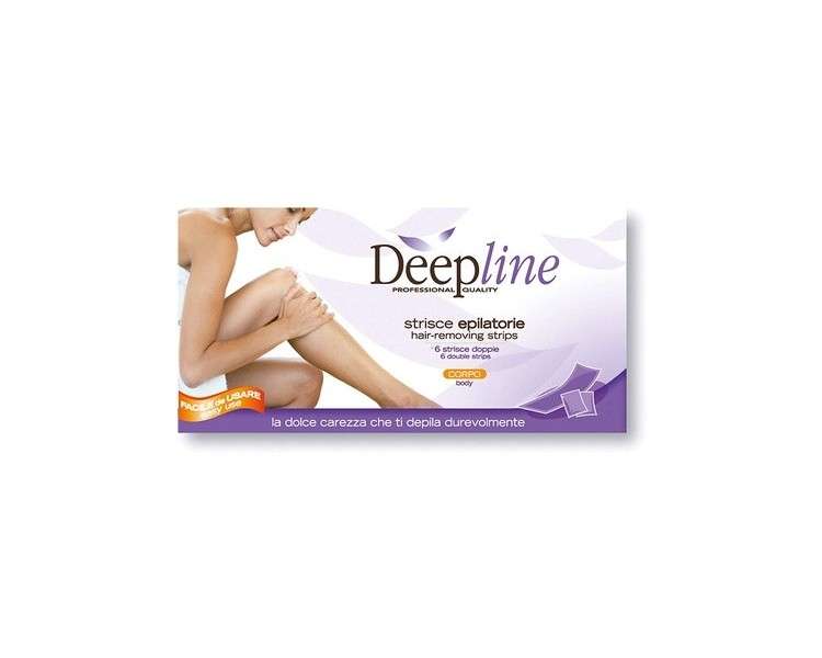 DEEPLINE Body Cold Wax Strips with 2 Free After Wax Cloths - Pack of 6