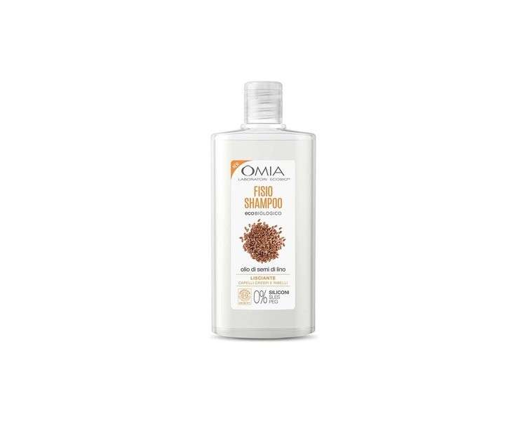 Omia Fisio Eco Bio Shampoo with Flaxseed Oil for Frizzy, Straightening and Disciplining Hair 200ml