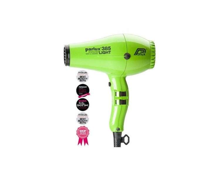 Parlux 385 Power Light Ceramic Ionic Hair Dryer Green