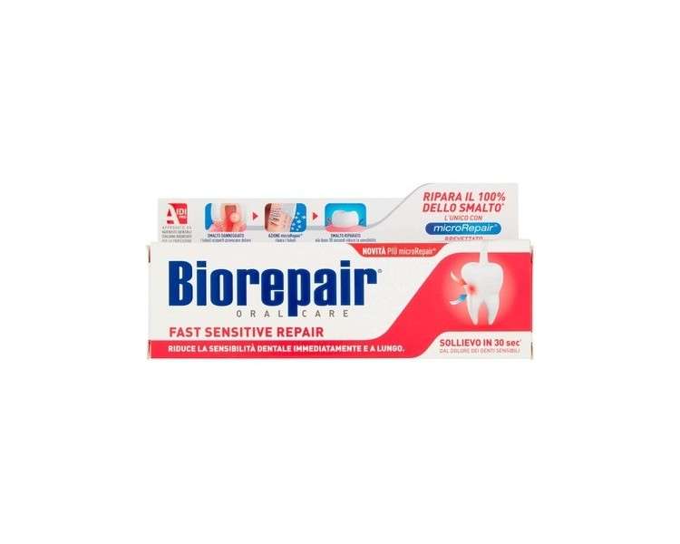 Biorepair Fast Sensitive Repair Toothpaste with microRepair 2.5fl.oz 75ml