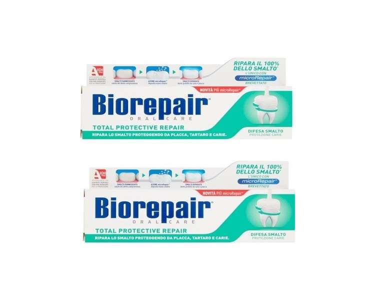 Biorepair Total Protective Repair Toothpaste 2.5fl.oz 75ml - Pack of 2