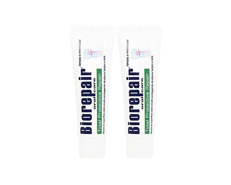 Biorepair Total Protection Toothpaste 75ml Protect Enamel and Repair from Acid Erosion and Plaque Safe for Whole Family