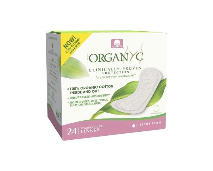 ORGANYC Organic Cotton Panty Liners Folded Light Flow 24 Count