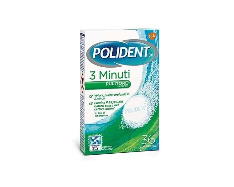 Polident 3 Minute Tablets 36 Pieces - Toothpaste