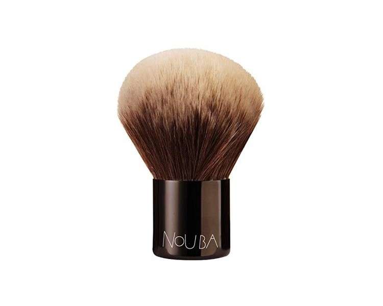 Nouba Kabuki Brush Small Compact Multitasking Brush with Soft Flexible Synthetic Fibers for Applying Earth Compact and Loose Powder