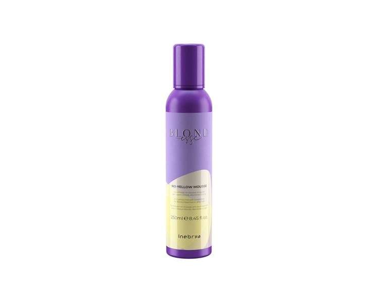Inebrya No Yellow Mousse for All Types of Blonde, Bleached, or Gray Hair 250ml