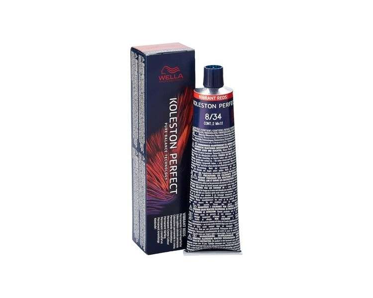 Wella Koleston Perf Me+  Vibrant Reds 8/34 Hair Colour 60ml