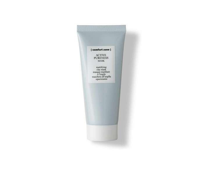 Comfort Zone Active Pureness Clay Mask 60ml Bottle Creamy Clay Mask with Kaolin Green Clay Mattifying Purifying Radiant Skin Vegan Reduces Appearance of Pores Natural Ingredients