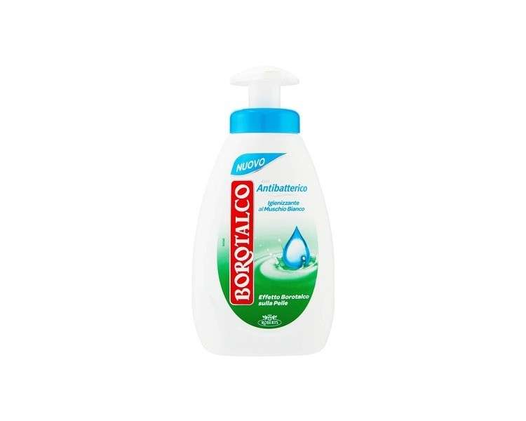 Borotalco Antibacterial Liquid Soap 8.45 Fluid Ounces (250ml) Bottle with Measuring Cap - Italian Import