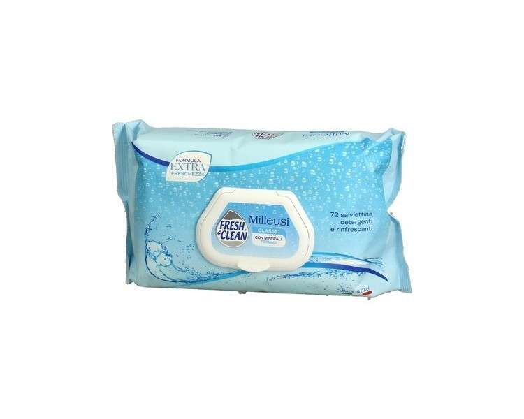 FRESH & CLEAN Classic Hard Pack Wet Wipes 72 Pieces Sanitary Hygiene Products