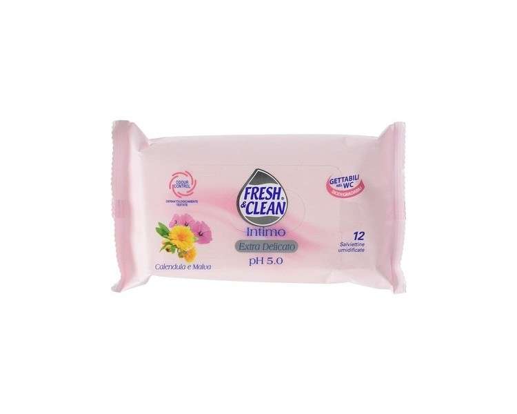 FRESH & CLEAN Intimate Cleansing Wipes 12 Pieces - Intimate Line