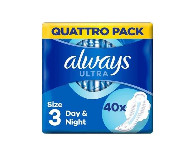 Always Ultra Secure Night Sanitary Pad with Wings 40 Pieces