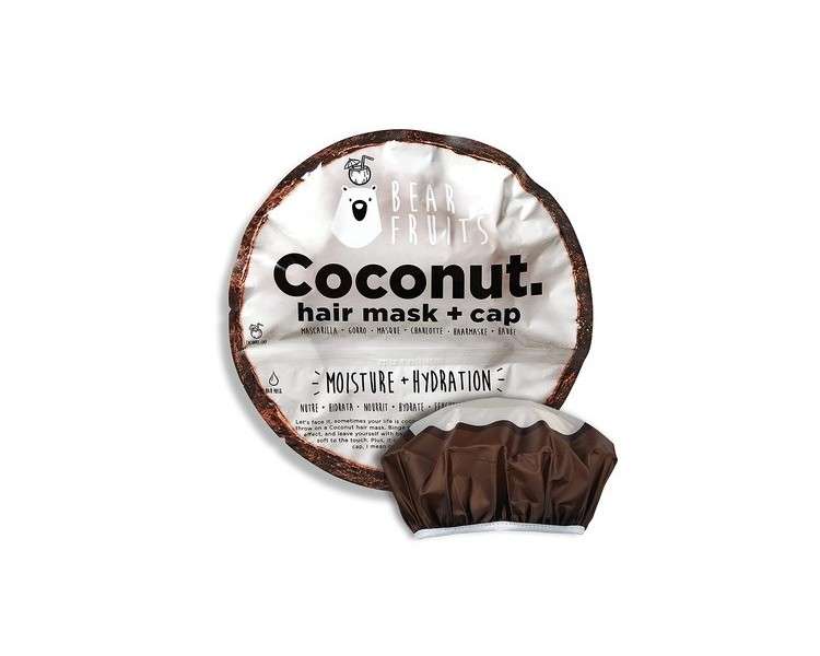 Bear Fruits Coconut Moisture + Hydration Hair Mask with Reusable Cap 20ml