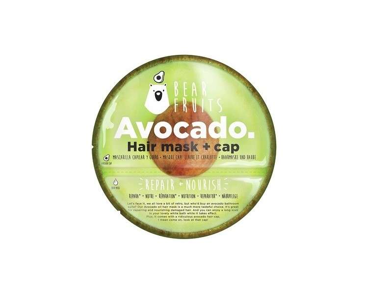 Bear Fruits Avocado Repair and Nourishing Hair Mask with Reusable Cap 20ml