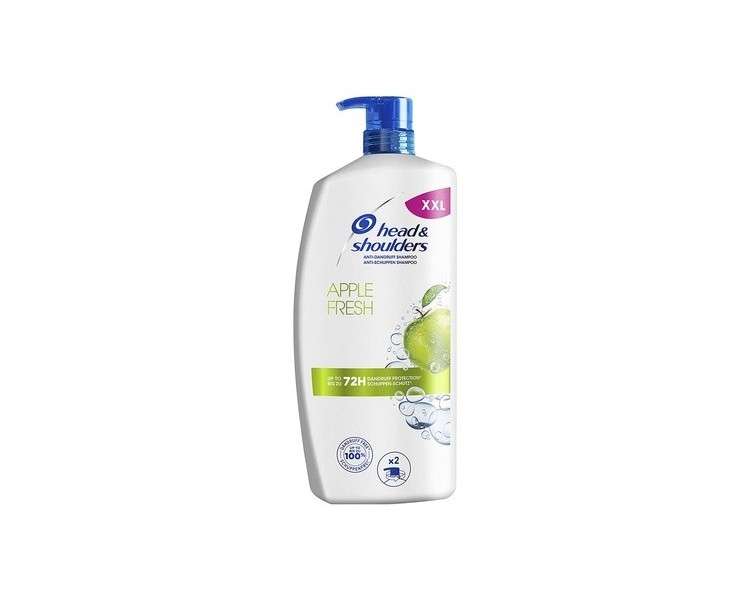 Head & Shoulders Apple Fresh Anti-Dandruff Shampoo 900ml - XXL Pump Dispenser for 72 Hour Protection Against Dandruff, Itchiness, and Dryness with Long-Lasting Apple Scent - Hair Care