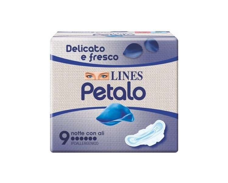 Petalo Nighttime Sanitary Pads with Wings 9 Pack