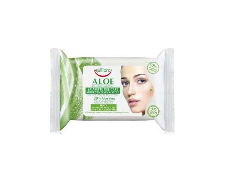 Equilibra Aloe Makeup Remover Wipes 25 Pieces