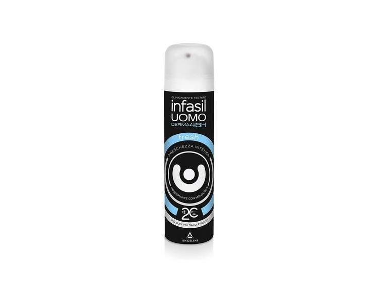 Infasil Deodorant Spray Uomo Derma 48h Fresh with Molecule 2C and Betacyclodextrin Intense Freshness 150ml