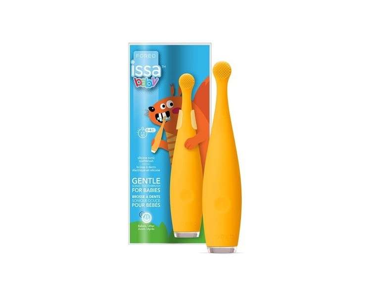 FOREO ISSA Baby Gentle Sonic Toothbrush for Babies Aged 0 to 4 Sunflower Yellow