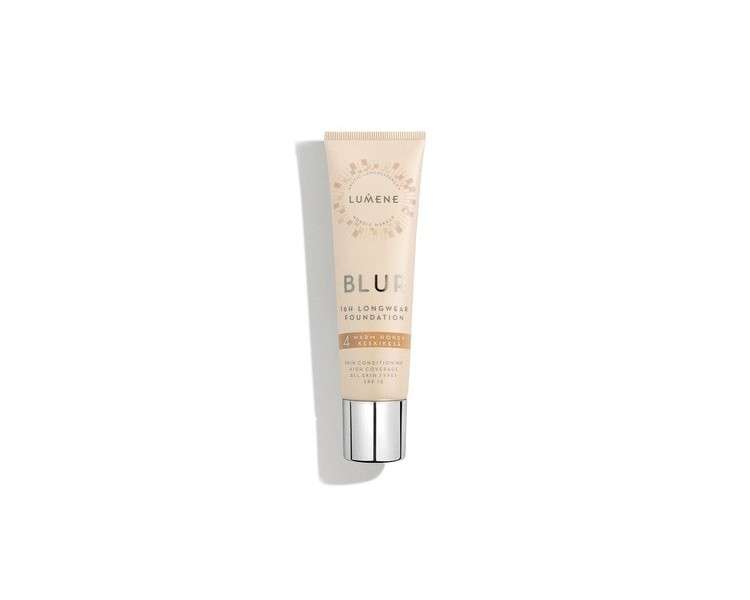 Lumene 16h Longwear Blur Foundation SPF 15 with Arctic Cloudberry 30ml 4 Warm Honey