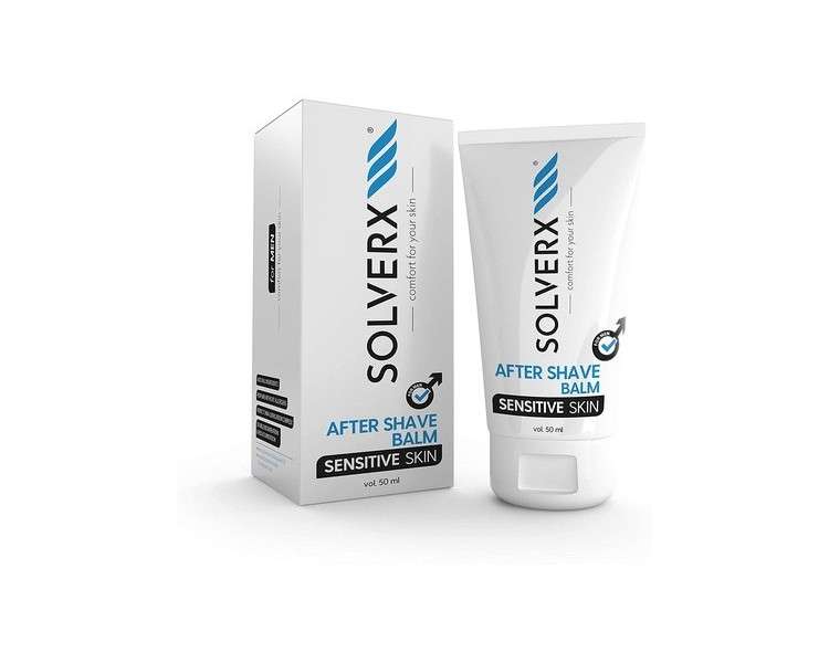 SOLVERX Men's Aftershave Balm for Sensitive Skin with Active Natural Ingredients 50ml