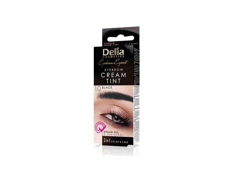 Delia Cosmetics Black Eyebrow Dye Creamy Consistency Long Lasting Effect up to 15 Days - Färbeset Set 15ml