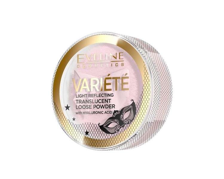 EVELINE COSMETICS Variete Light Reflecting Loose Powder with Hyaluronic Acid and 86% Mineral Pigments for All Skin Types and Tones Soft Focus 6g