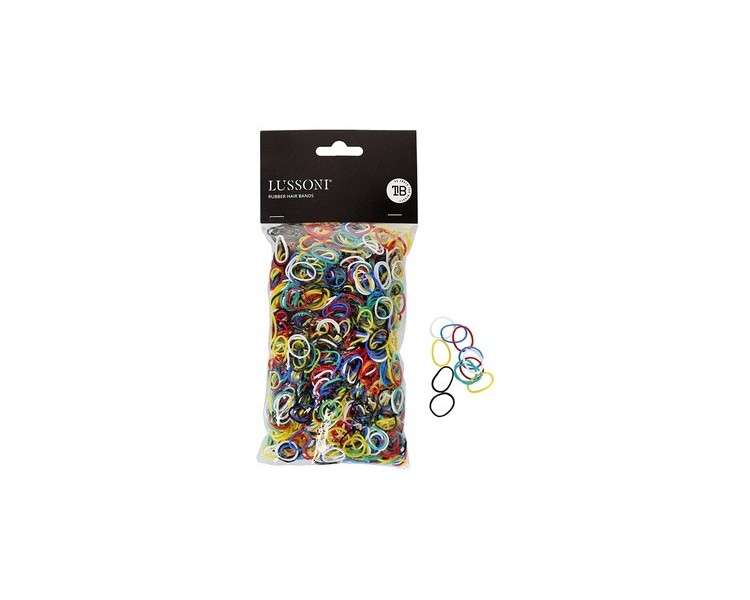 T4B LUSSONI Rubber Hair Bands for Braids and Various Hairstyles 15mm - 100g Multicolor