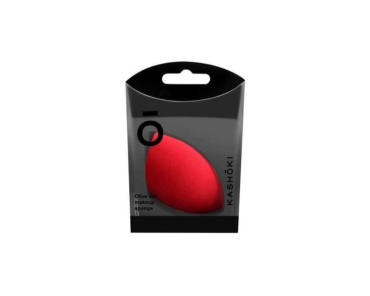 TB Tools for Beauty T4B Kash?ki Olive Cut Plastic and Latex-Free Makeup Sponge for Foundation, Red