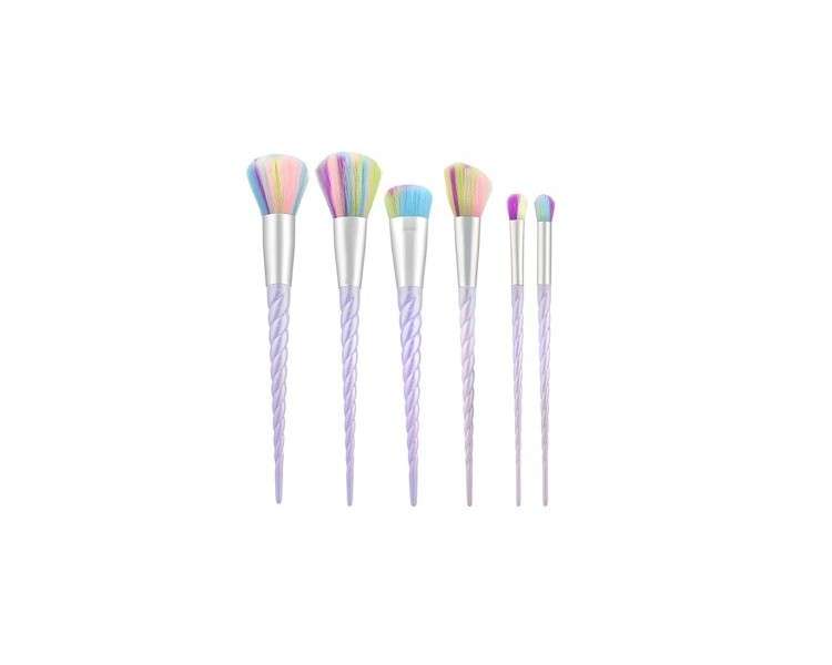 T4B MIMO 8 Piece Professional Makeup Brush Set for Foundation, Contouring, Blush, Bronzer, Powder, Eyeshadow - Unicorn Handles