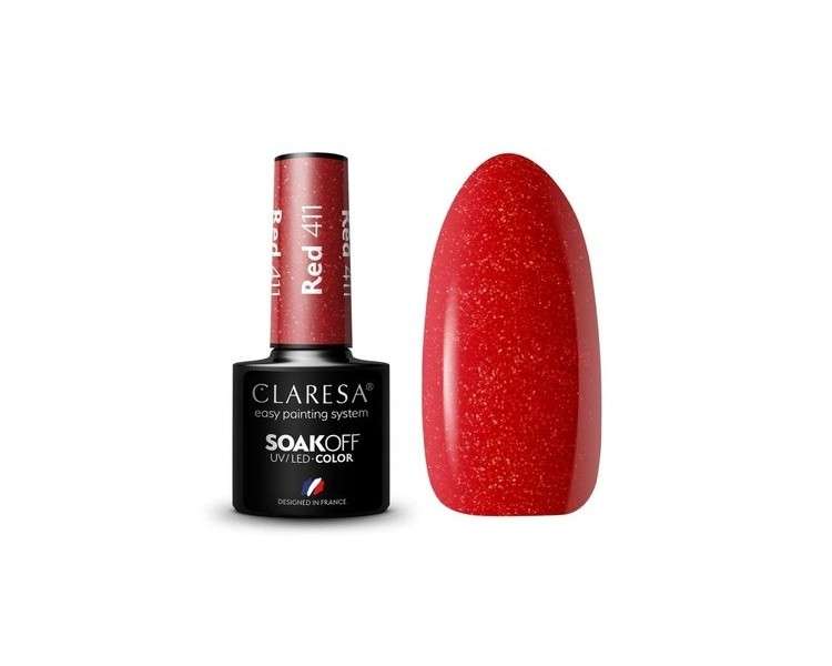 Claresa 411 RED UV Nail Polish 5ml