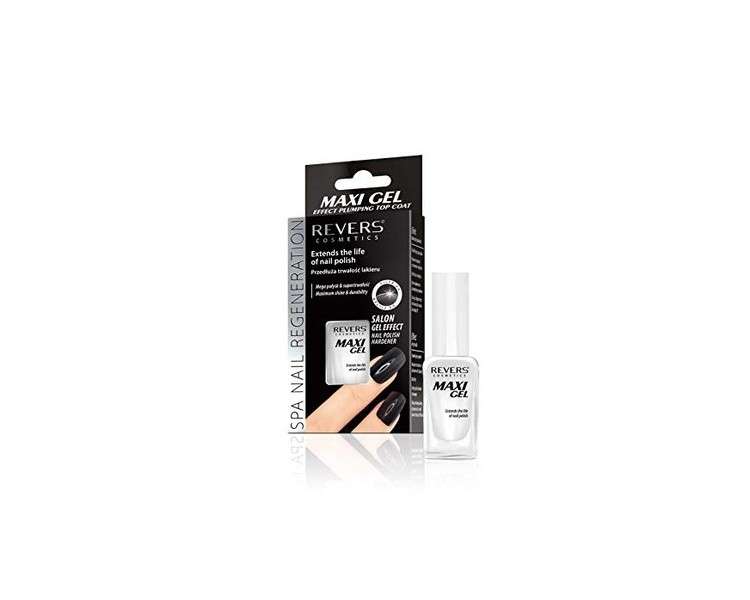 REVERS MAXI Gel Effect Plumping Top Coat - Nail Polish Life Extender and Conditioner 10ml