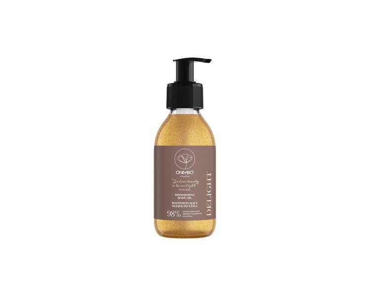 ONLYBIO Ritualia DELIGHT Golden Illuminating Shimmering Body Oil with Sweet Almond Macadamia Avocado Vitamin E Antioxidant - Vegan and Plant-Based