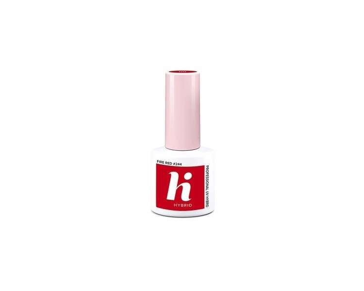 Hi Hybrid Fire Red Semi-Permanent UV Gel Nail Polish 5ml - Lasts 2-3 Weeks