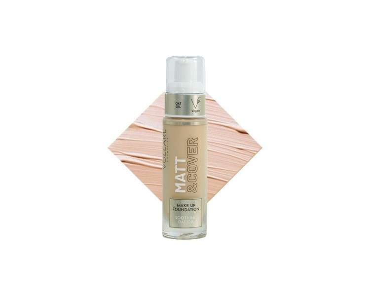 Vollare Cosmetics Make Up Foundation Liquid and Long-Lasting 24 Hour Hold Vegan Natural Cosmetics with Pump 03 Sweet Cappuccino