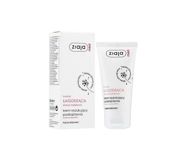 Ziaja Med Soothing Treatment Cream for Reducing Irritation and Rosacea 50ml