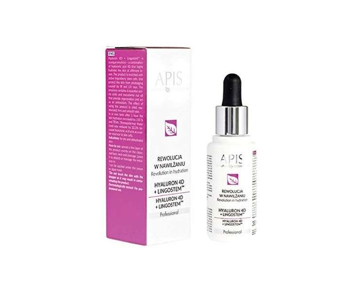 APIS HYALURON 4D + LINGOSTEM TM with Amino Acids and Macadamia Nut Oil 30ml