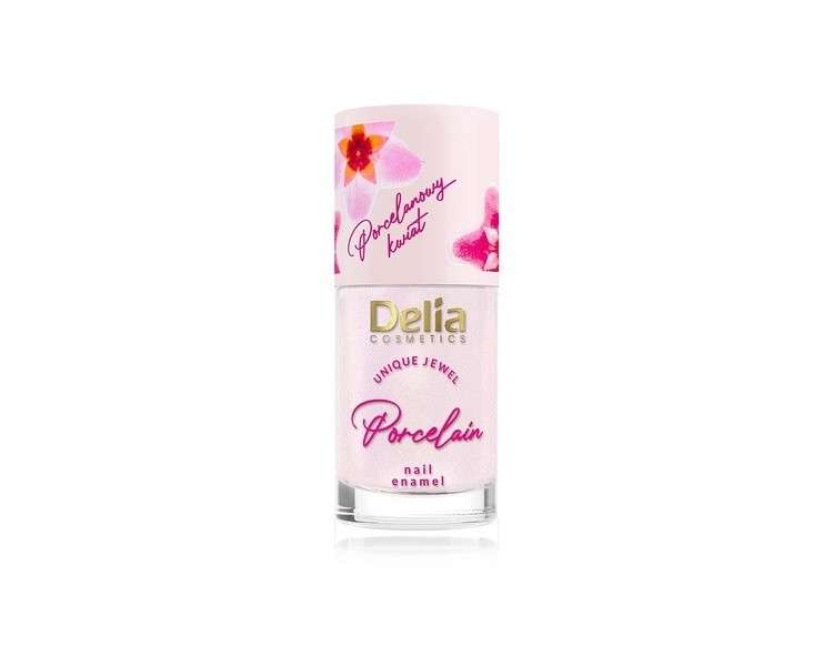 Delia Cosmetics 2-in-1 Nail Polish and Conditioner Porcelain Flower - Vegan Friendly - 11ml