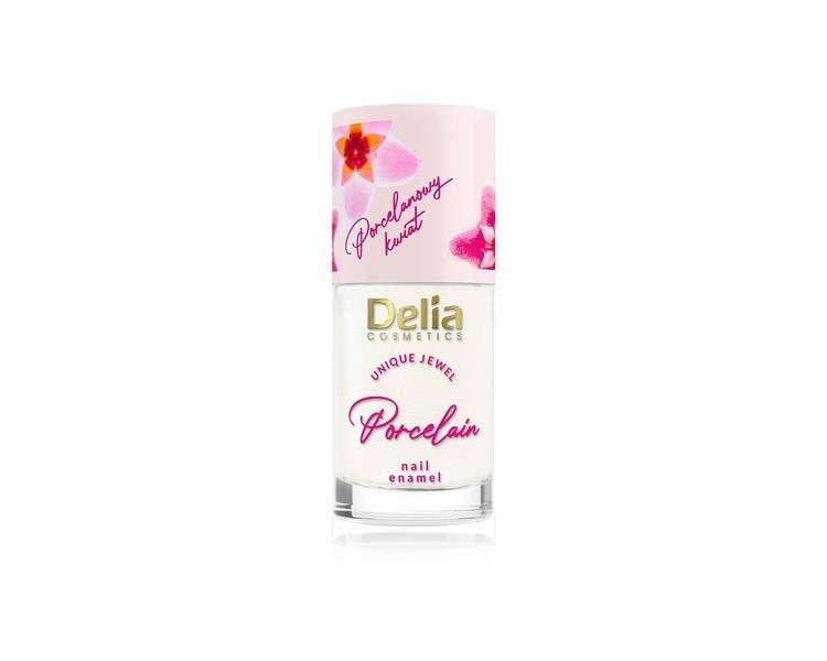 Delia Cosmetics 2-in-1 Nail Polish and Conditioner Porcelain Flower White 11ml