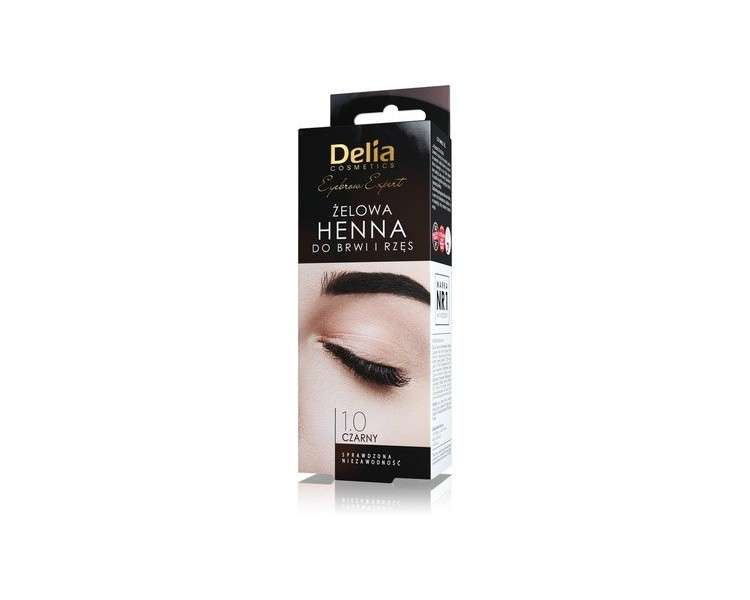 Delia Cosmetics BLACK Eyebrow & Eyelashes Tint Innovative Formula Easy 15 Applications Full Treatment Kit 15ml